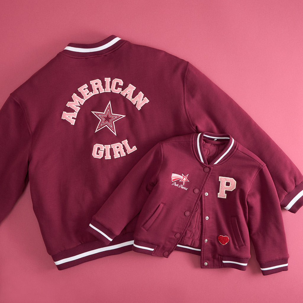 American Girl? Blackberry Women's Fleece Varsity Jacket