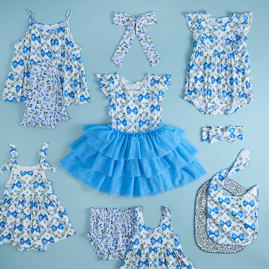 Bluebell Pointelle Luxe Bow Hair Clip