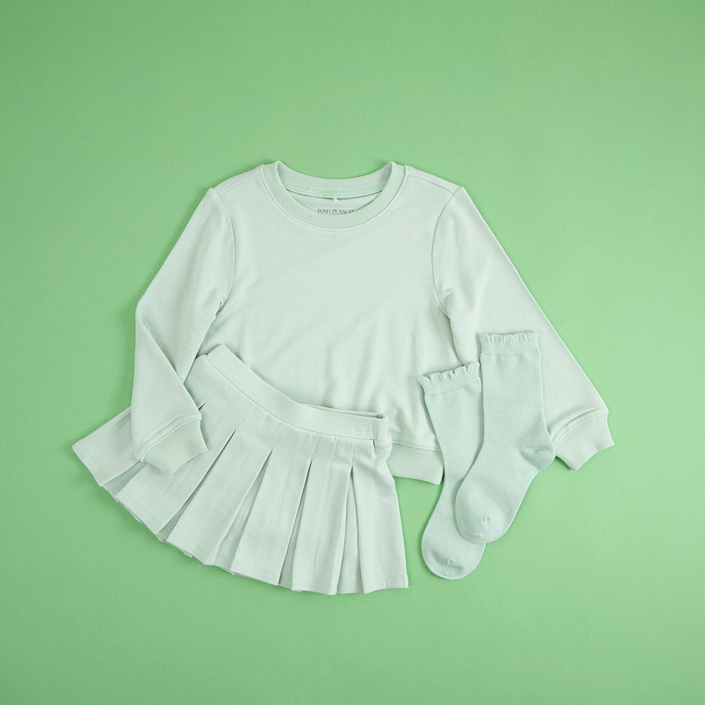 Surf Spray Scallop Crew Socks