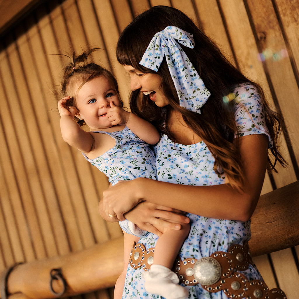 Bluebell Pointelle Luxe Bow Hair Clip