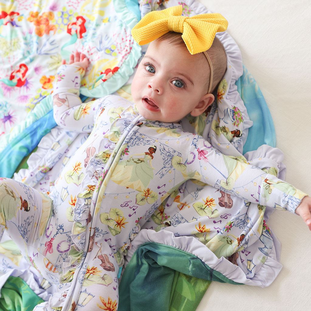 Disney Princess Tiana Footie Ruffled Zippered One Piece