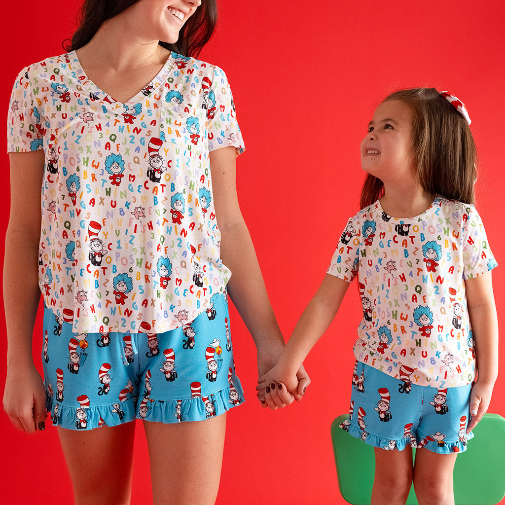 Dr. Seuss Cat in the Hat French Terry Ruffled Shorts