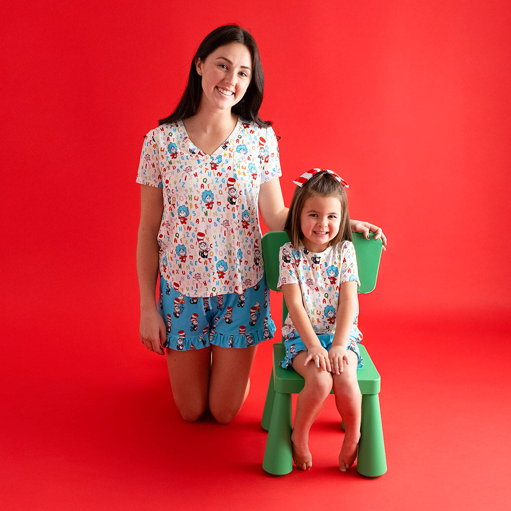 Dr. Seuss Cat in the Hat French Terry Ruffled Shorts