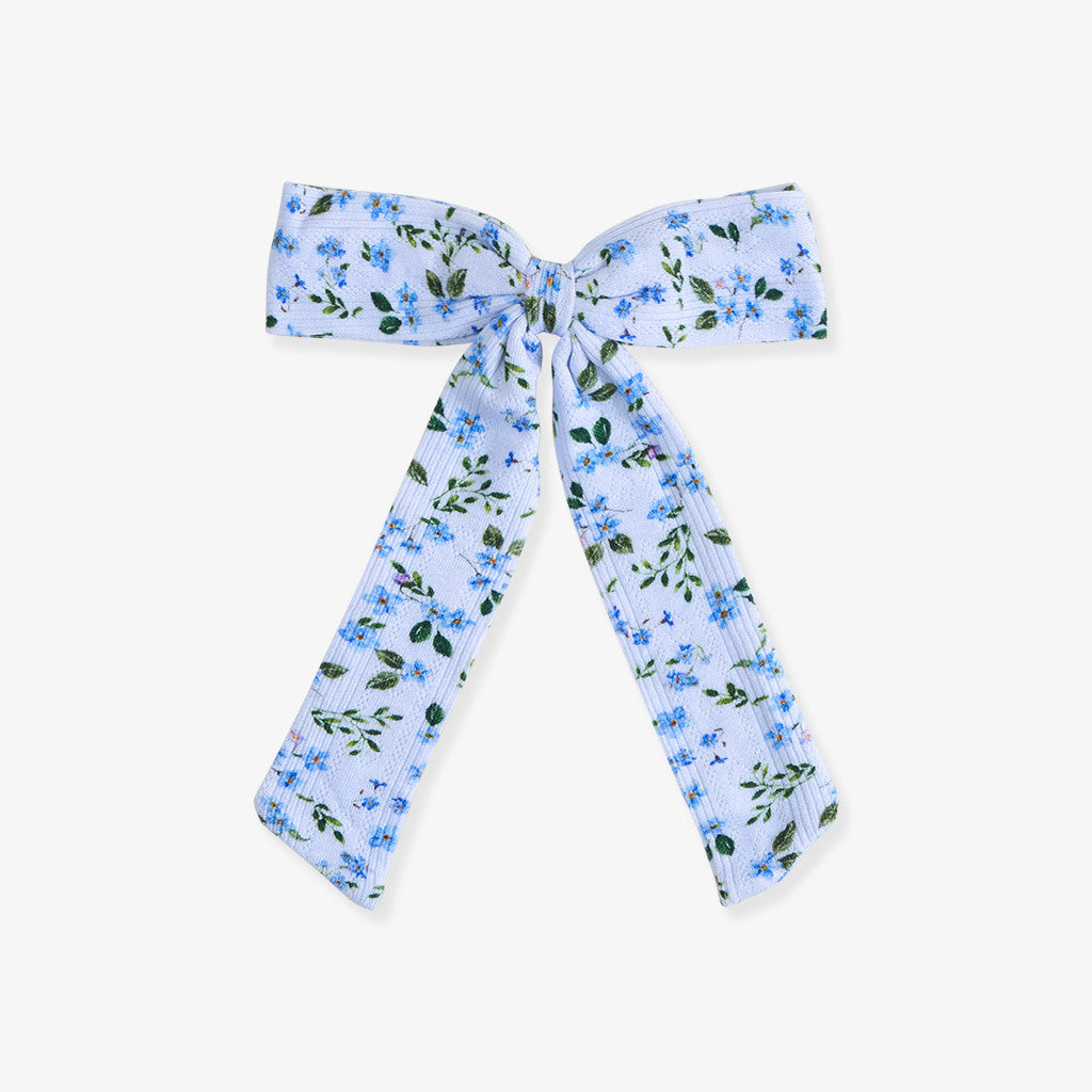 Bluebell Pointelle Luxe Bow Hair Clip