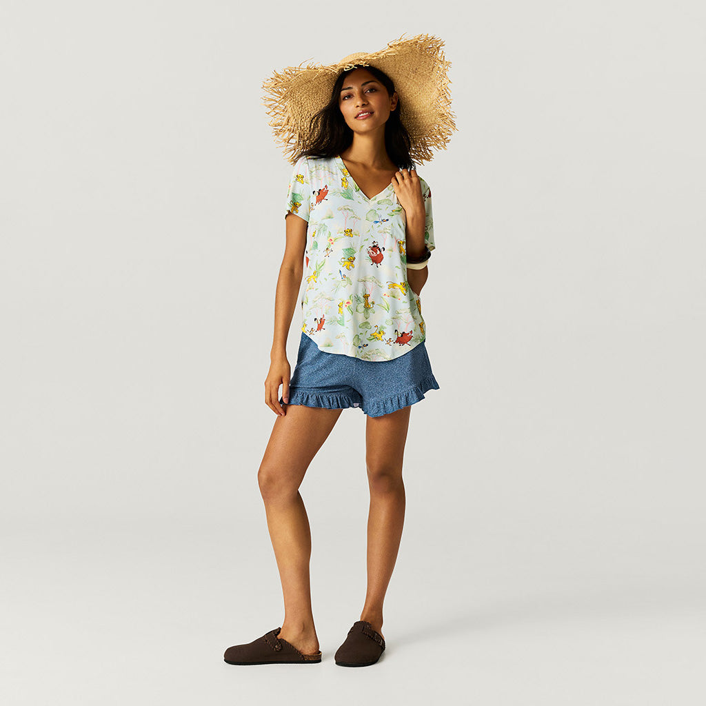 Disney Simba & Friends Women's V-Neck Tee