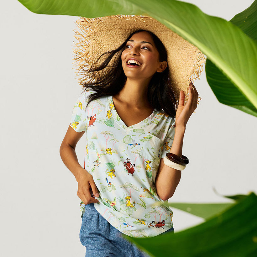 Disney Simba & Friends Women's V-Neck Tee