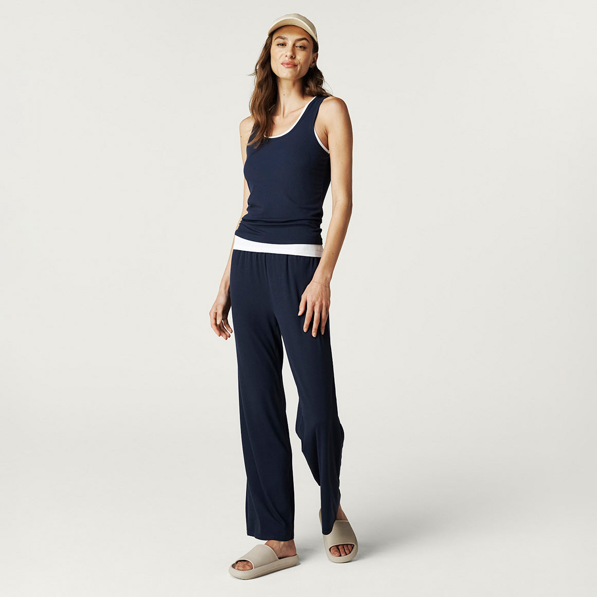 Varsity Navy Women's Premium Knit Straight Pants