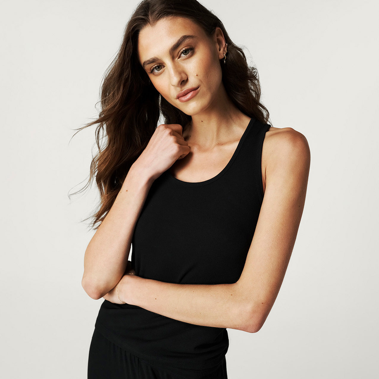 Women's Black Premium Knit Racerback Tank