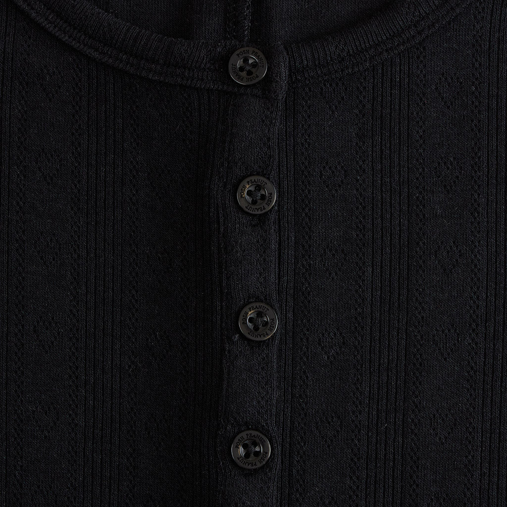 Women's Black Pointelle Romper