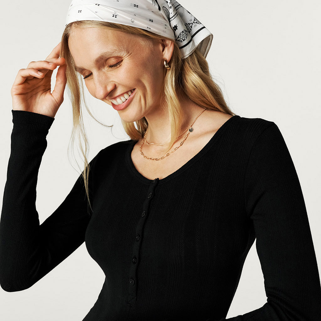 Women's Black Pointelle Romper