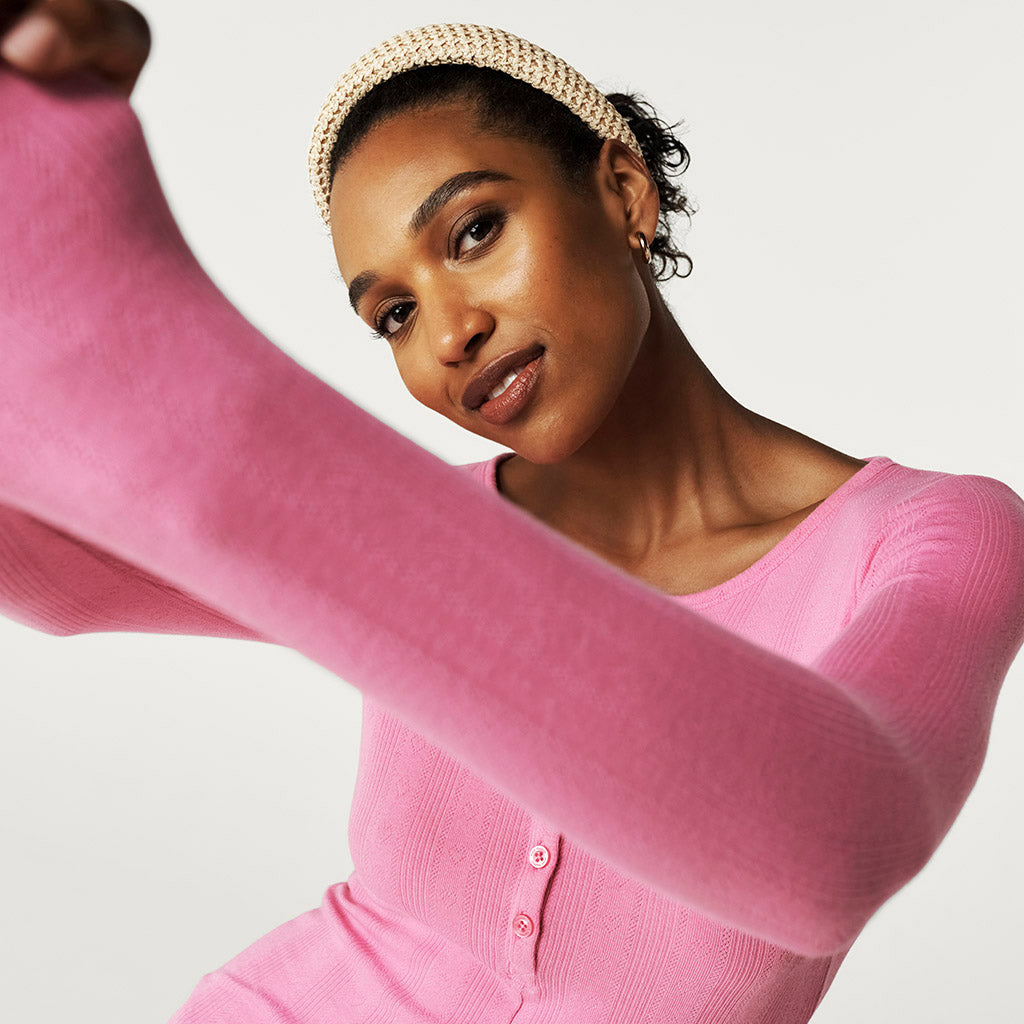 Cruisin' Pink Women's Pointelle Romper