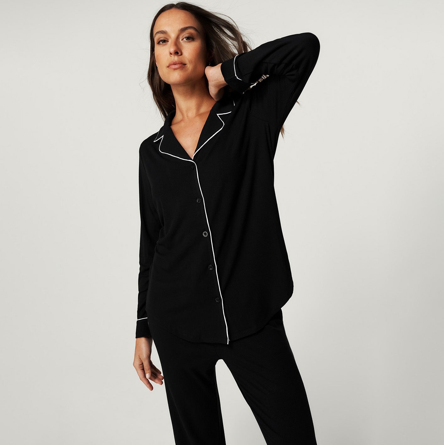 Women's Black Premium Knit Luxe Pajama Set