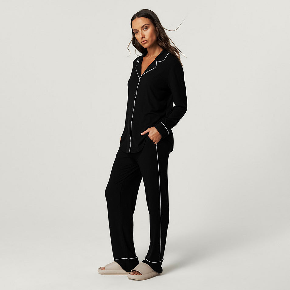Women's Black Premium Knit Luxe Pajama Set