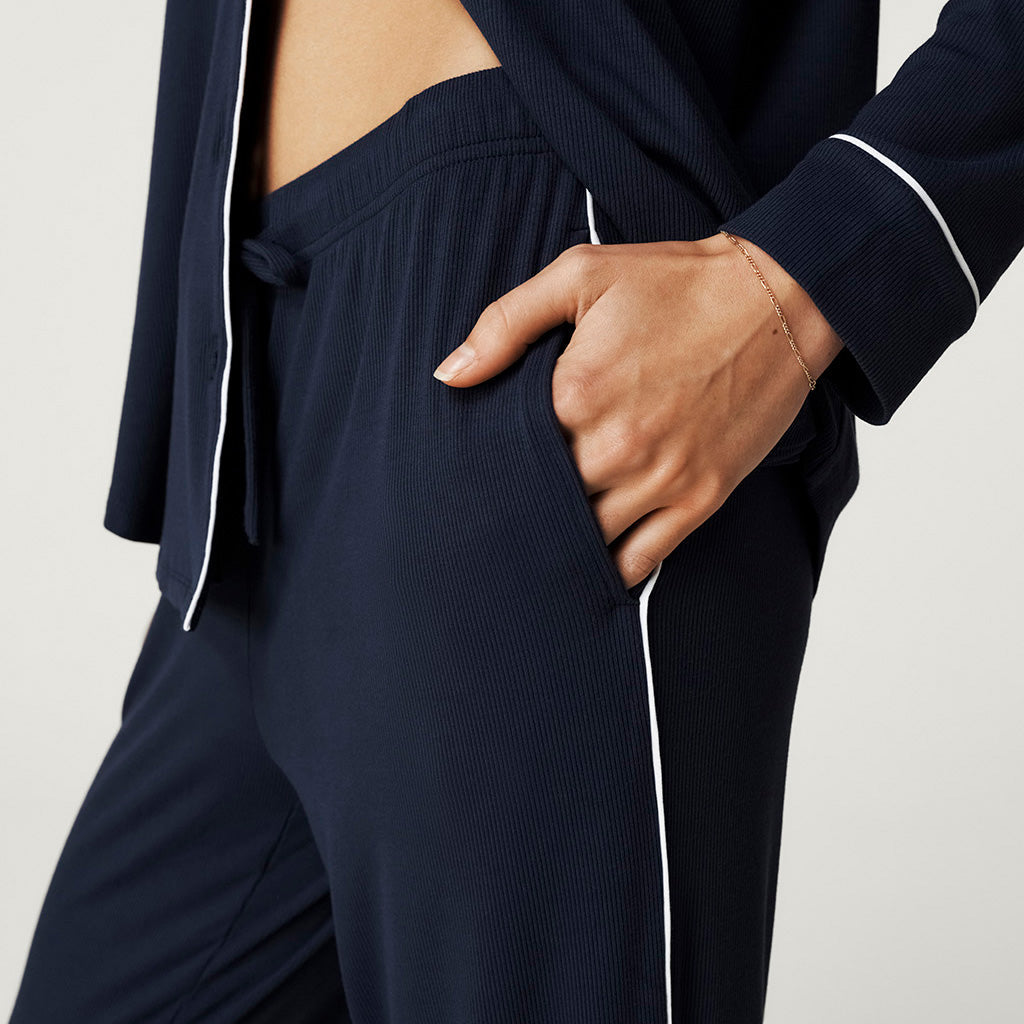 Varsity Navy Women's Premium Knit Luxe Pajama Set