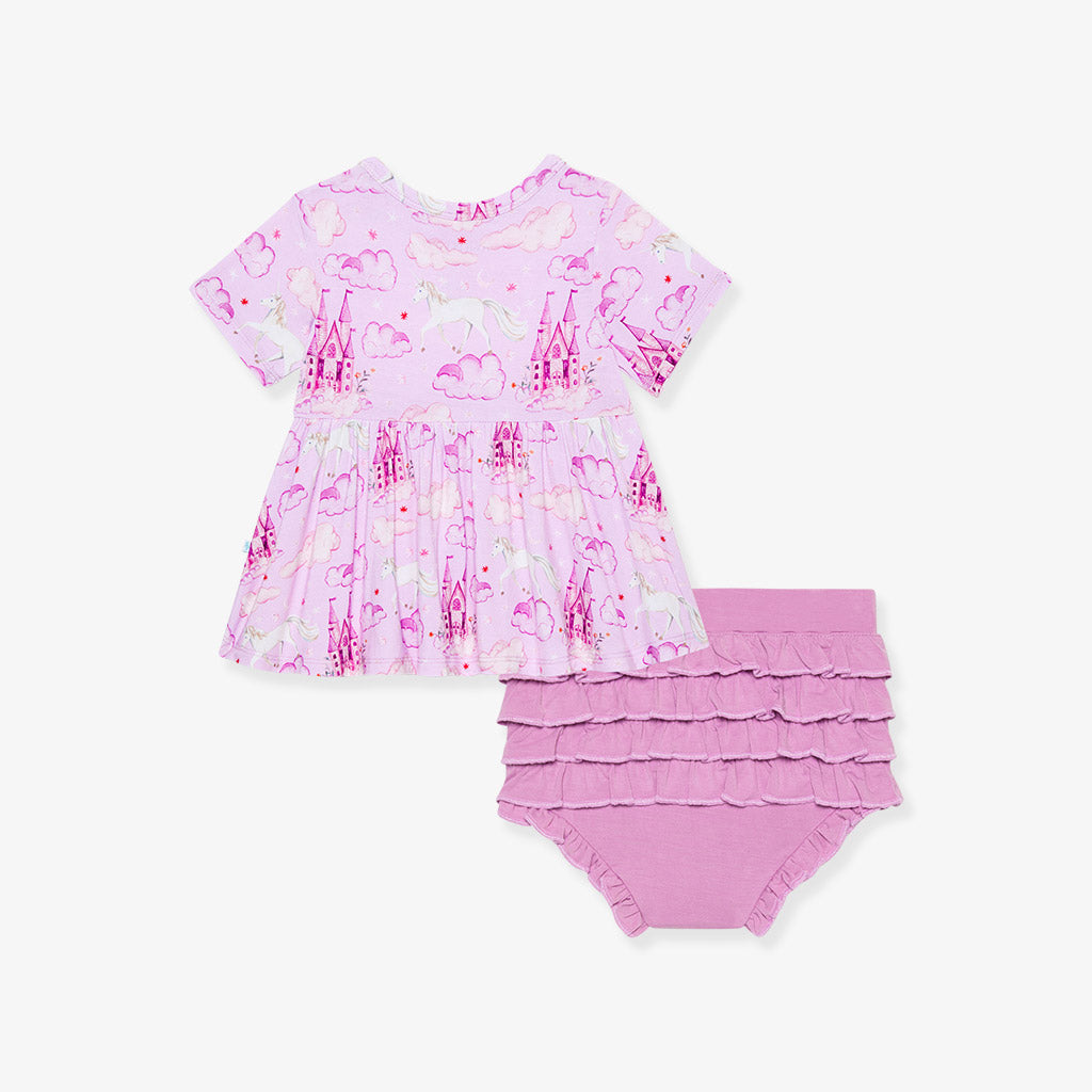 Lilith Peplum Ruffled Bummie Set