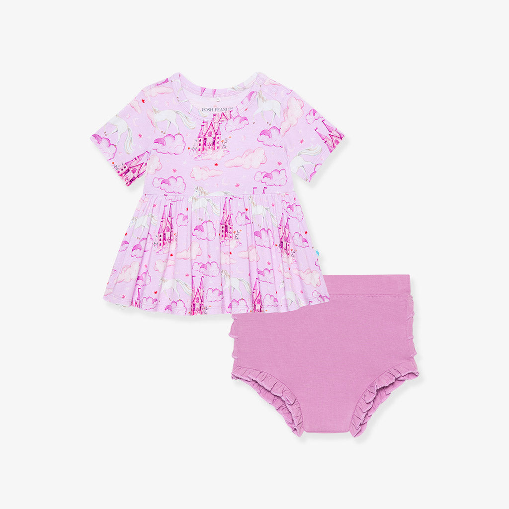 Lilith Peplum Ruffled Bummie Set