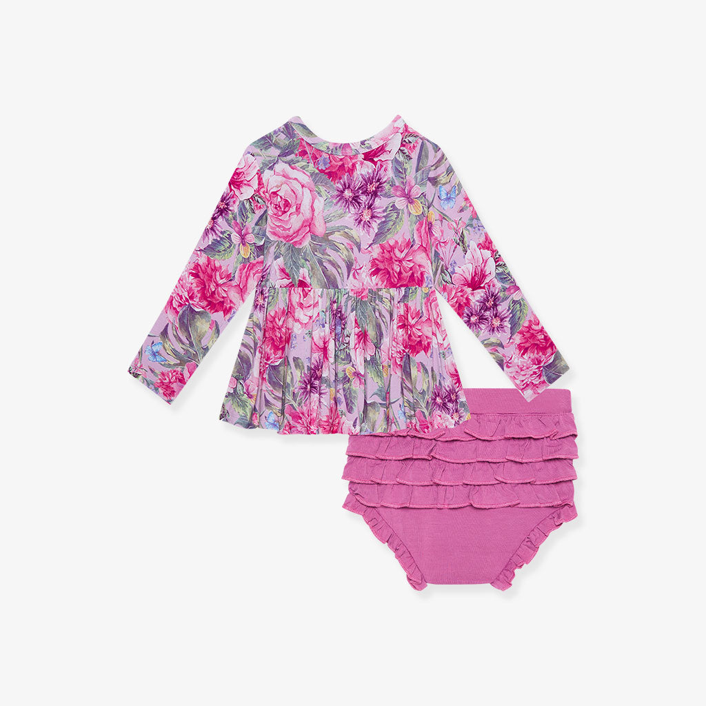 Ellery Peplum Ruffled Bummie Set