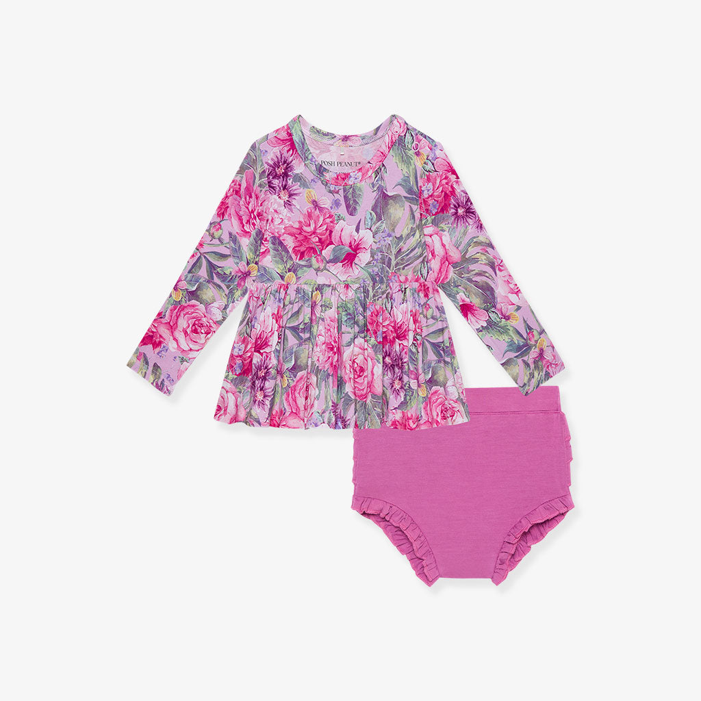 Ellery Peplum Ruffled Bummie Set