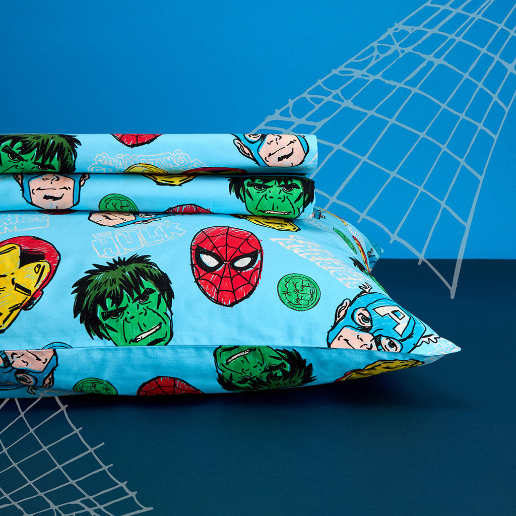 Marvel Heroes Sheet Pillow Cover Set