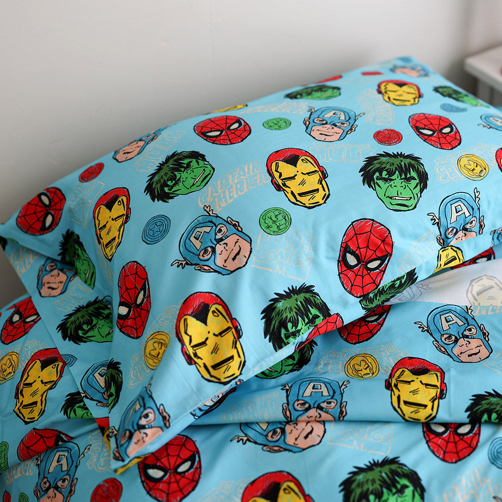 Marvel Heroes Sheet Pillow Cover Set