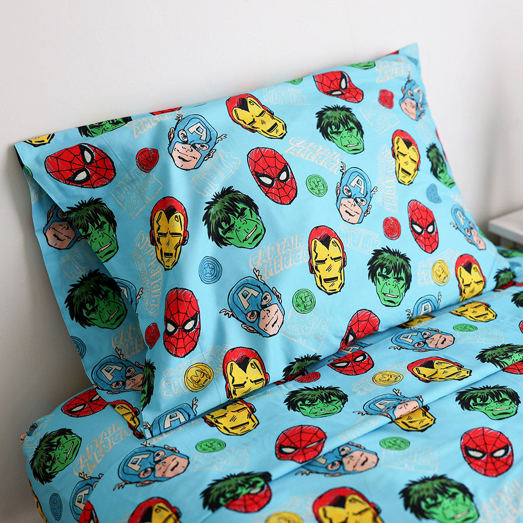 Marvel Heroes Sheet Pillow Cover Set