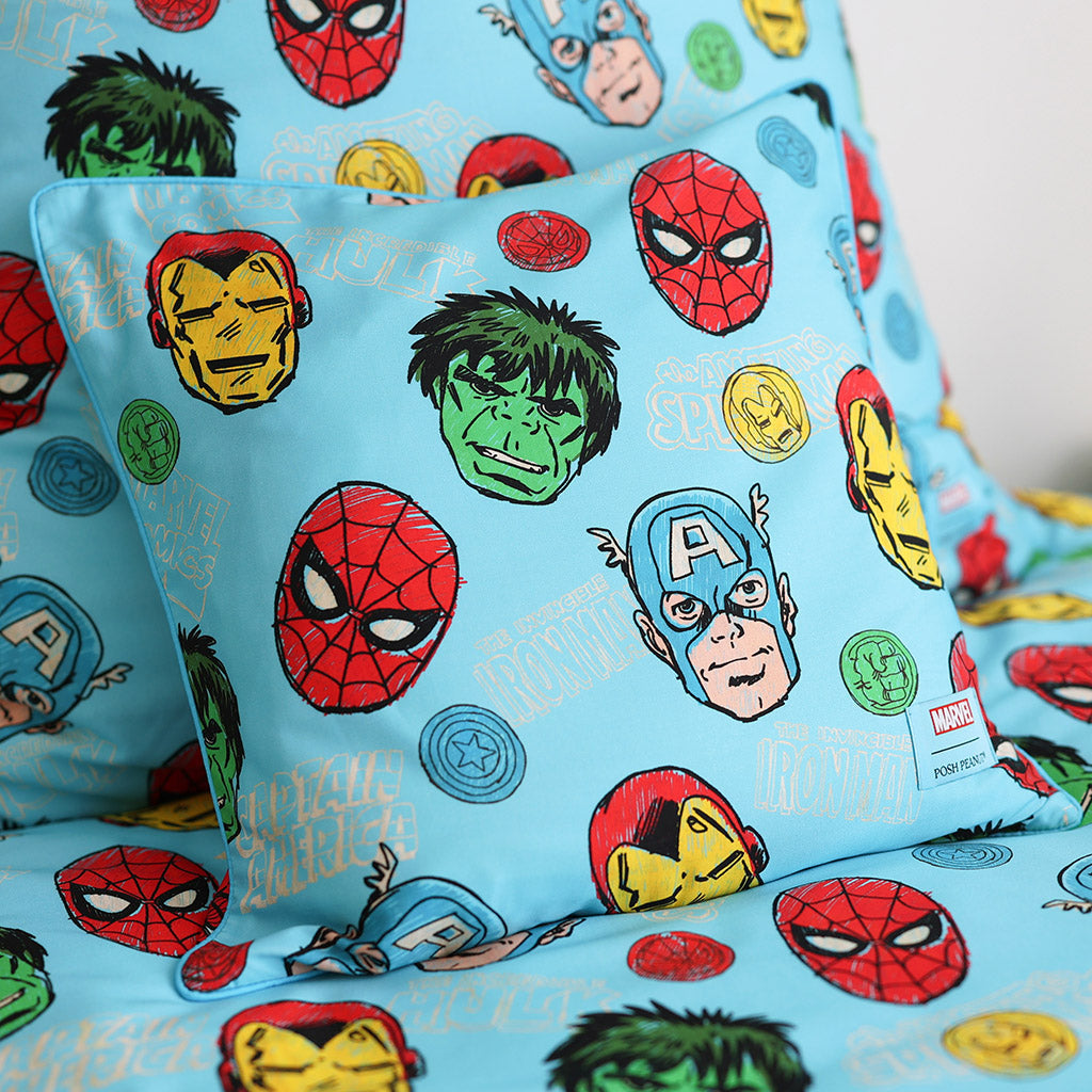 Marvel Heroes Square Throw Pillow Cover