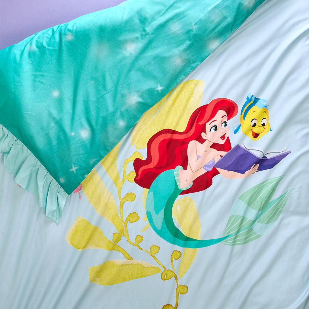 Disney Princess Ariel Reversible Ruffled Duvet Cover