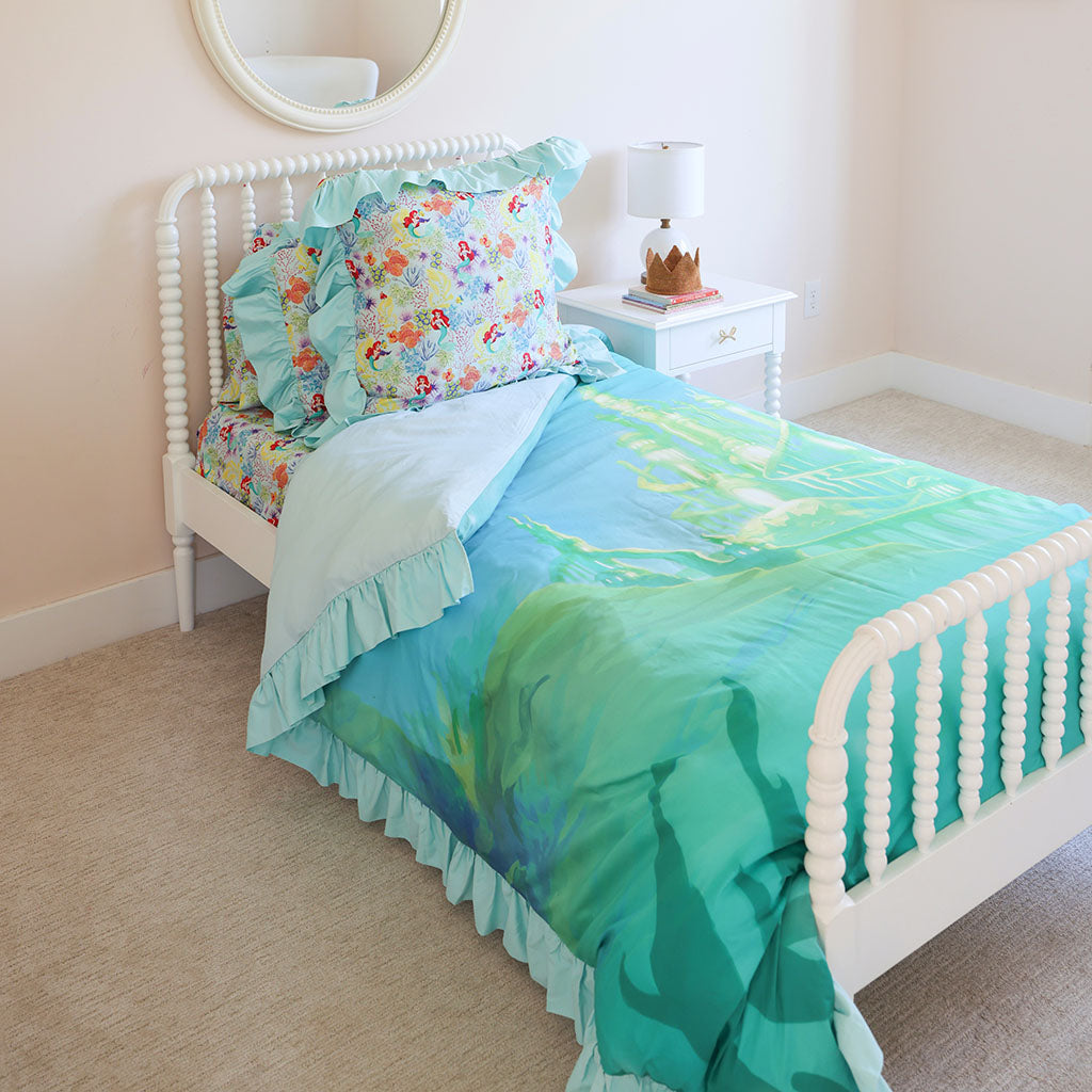Disney Princess Ariel Reversible Ruffled Duvet Cover