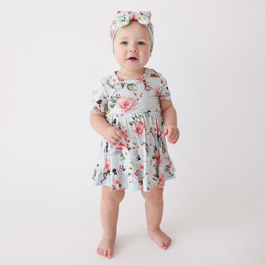 Melinda Ruffled Twirl Bodysuit Dress