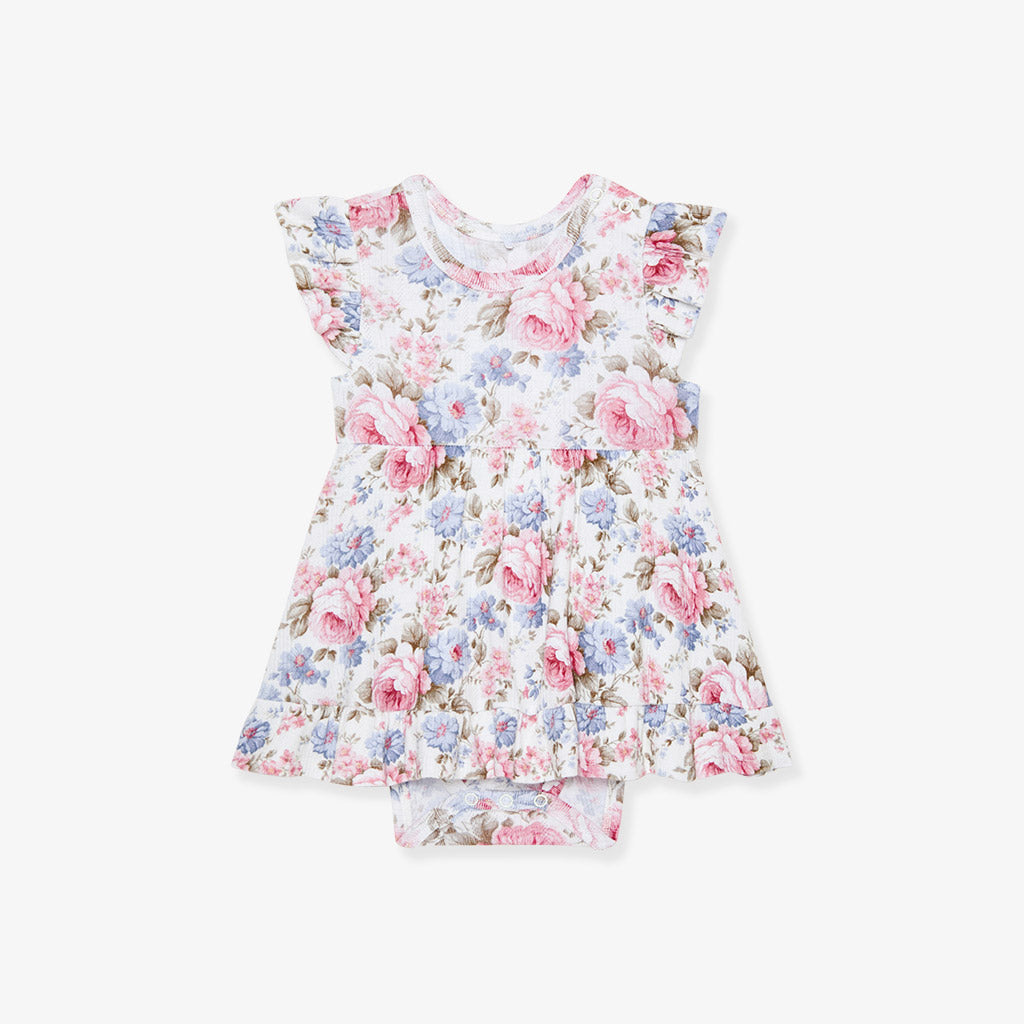 Etta Pointelle Ruffled Bodysuit Dress