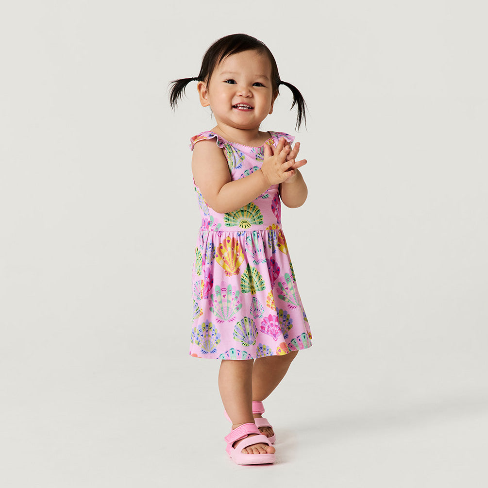 Catalina Ruffled Picot Bodysuit Dress