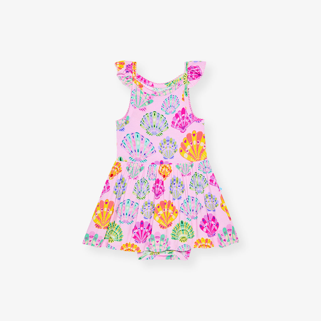 Catalina Ruffled Picot Bodysuit Dress