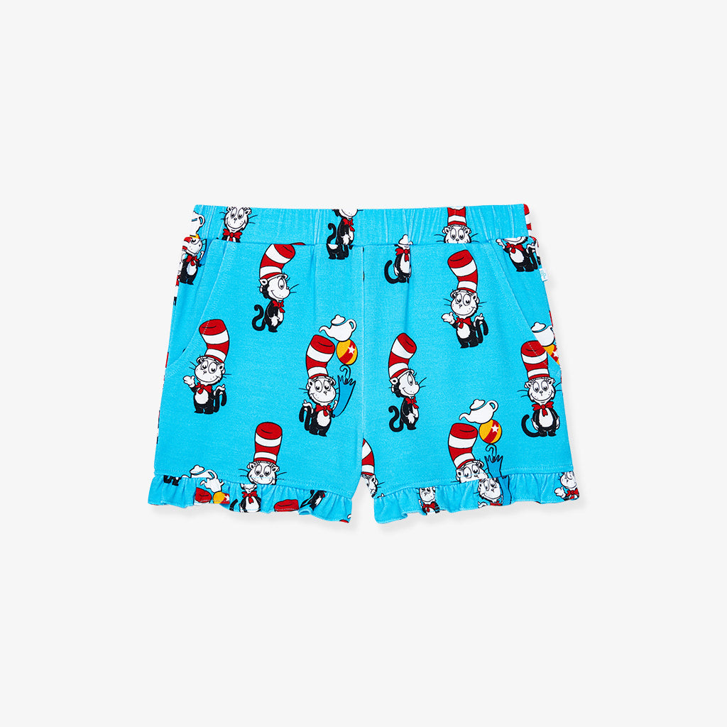 Dr. Seuss Cat in the Hat French Terry Ruffled Shorts