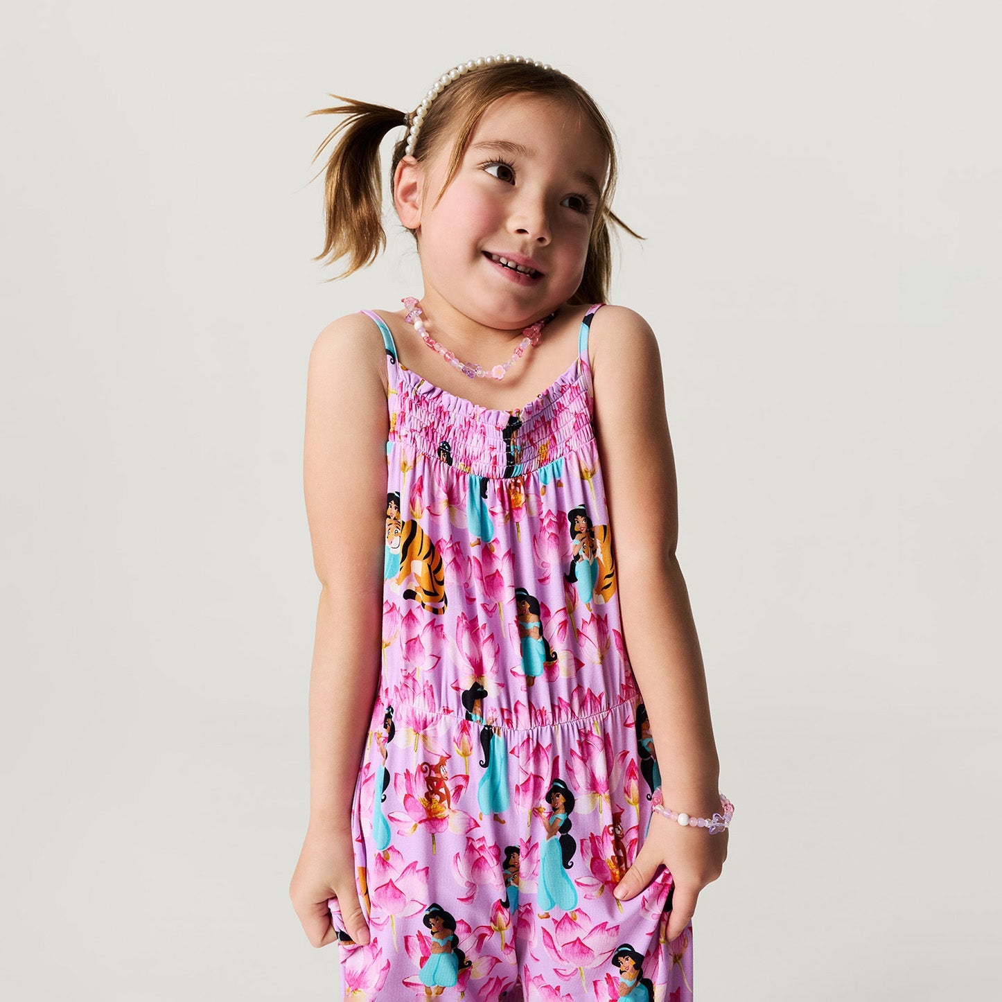 Disney Princess Jasmine Sleeveless Smocked Jumpsuit