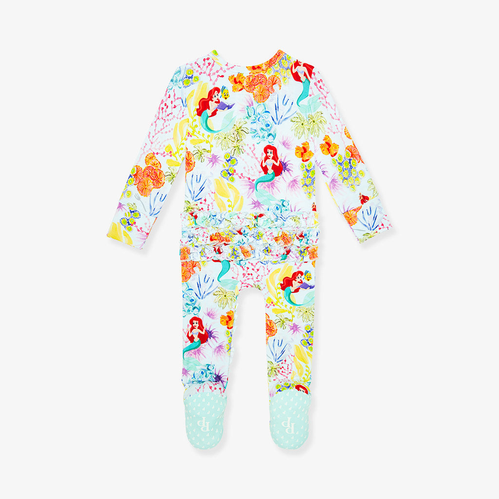 Disney Princess Ariel Footie Ruffled Zippered One Piece
