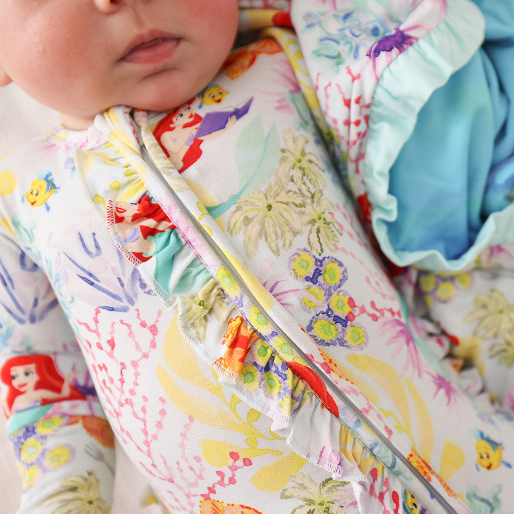 Disney Princess Ariel Footie Ruffled Zippered One Piece