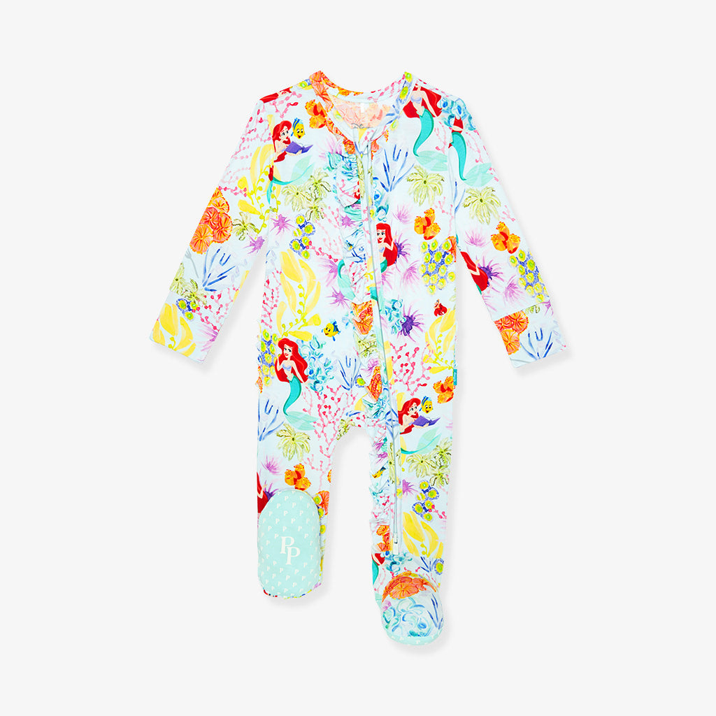 Disney Princess Ariel Footie Ruffled Zippered One Piece