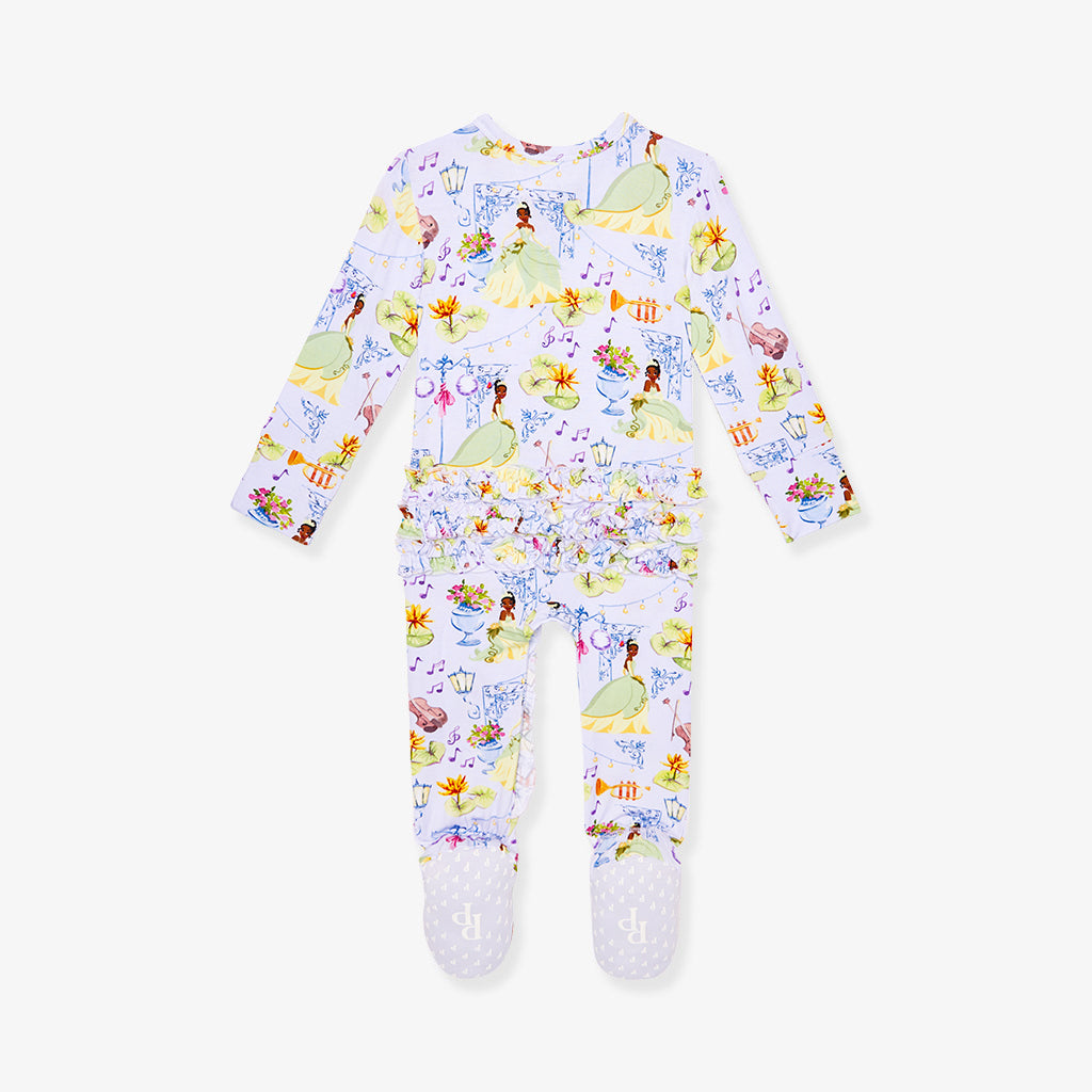 Disney Princess Tiana Footie Ruffled Zippered One Piece