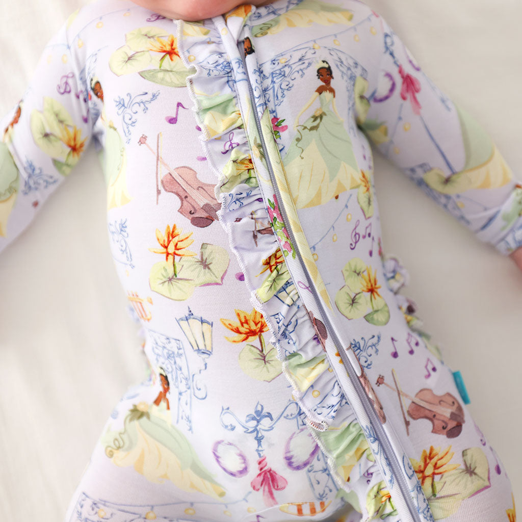 Disney Princess Tiana Footie Ruffled Zippered One Piece