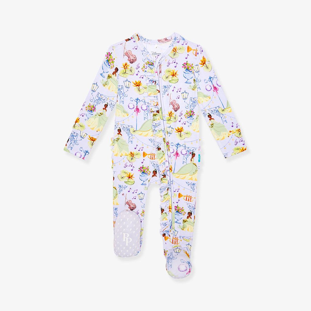 Disney Princess Tiana Footie Ruffled Zippered One Piece