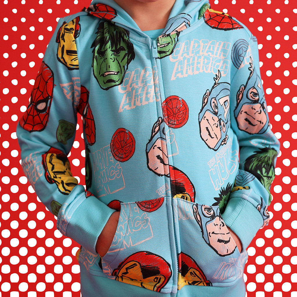 Marvel Heroes French Terry Zippered Hoodie