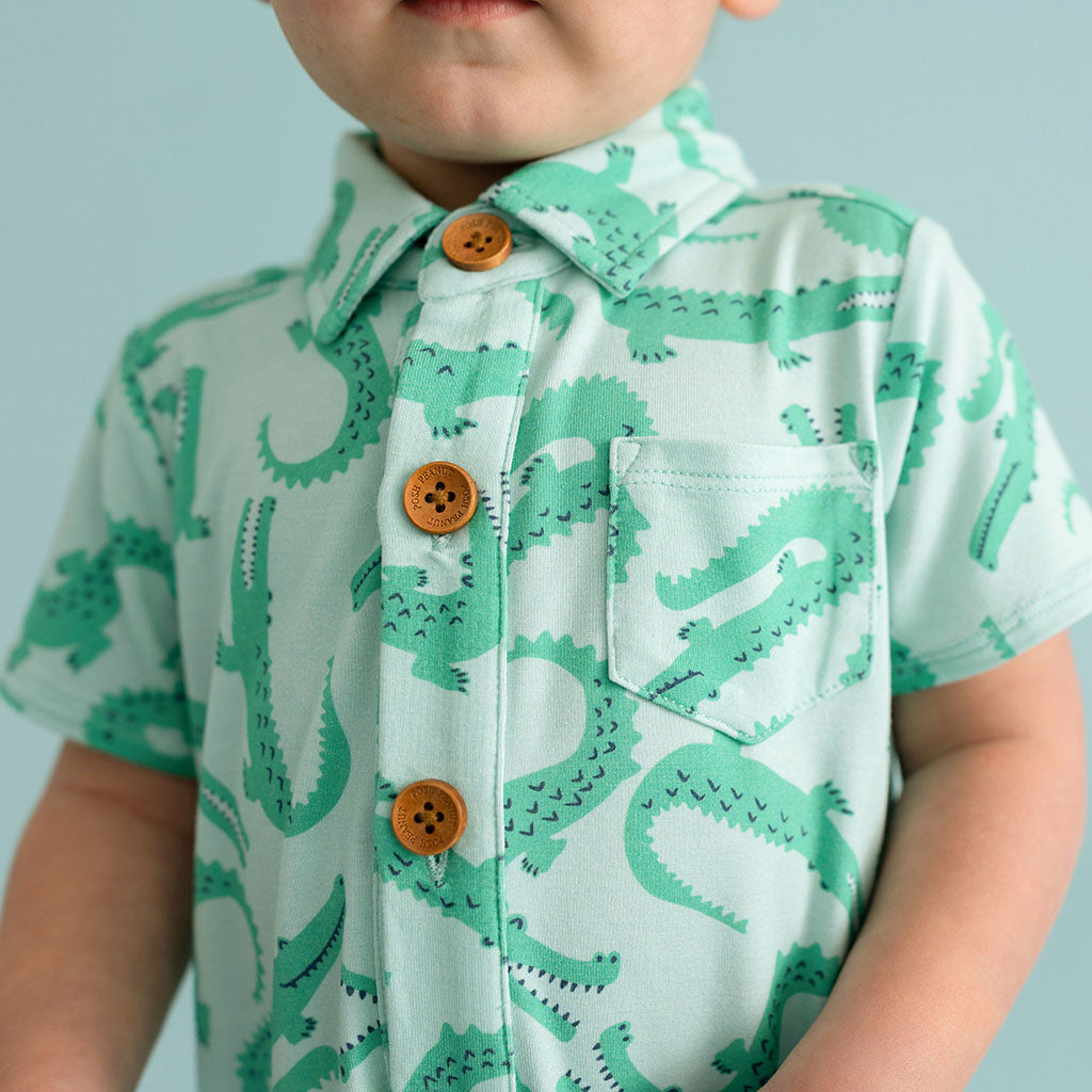 Smiles Collared Henley Shortall