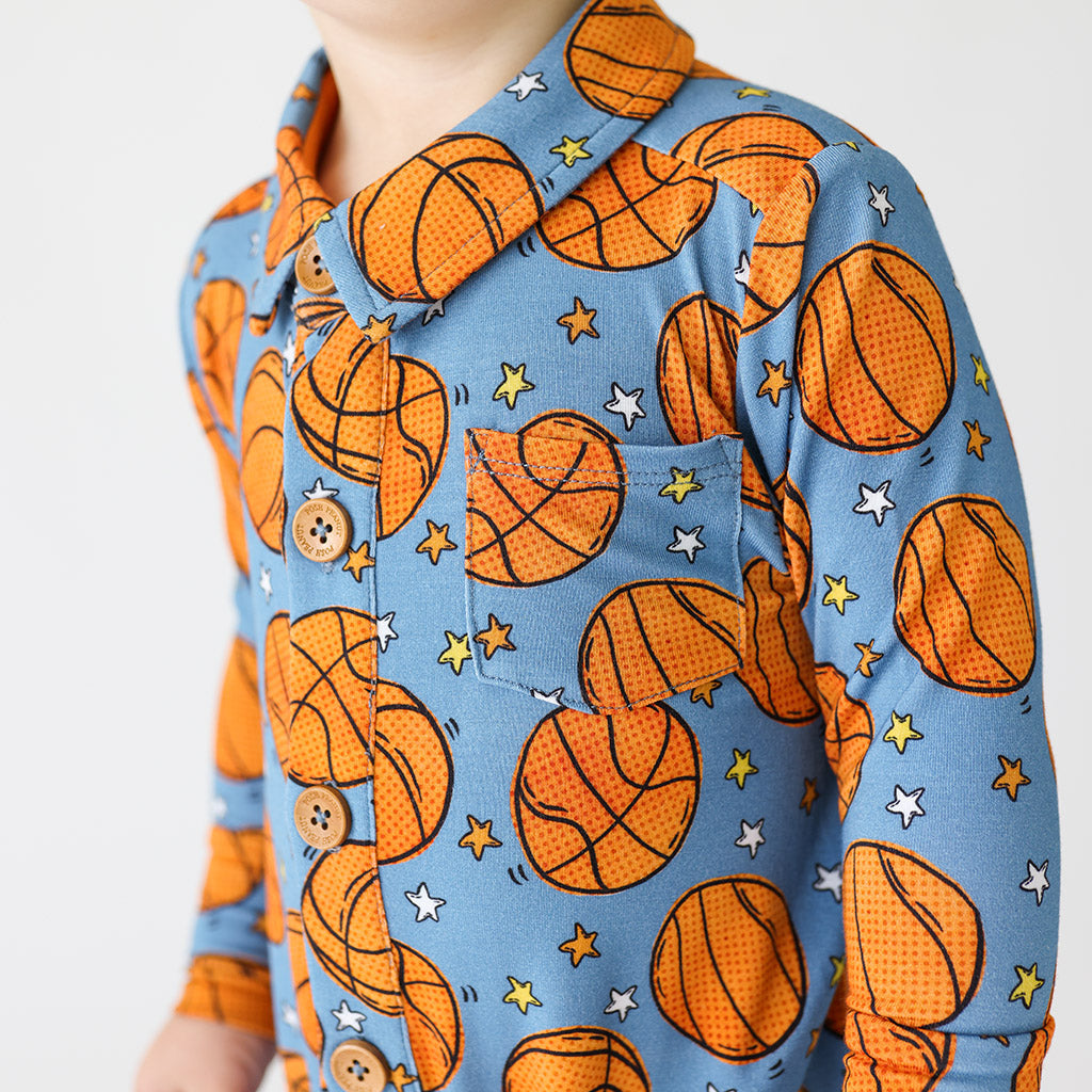 Slam Dunk Collared Henley Romper