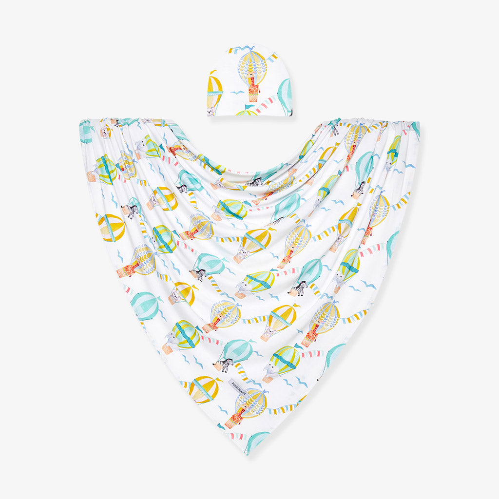 Balloon Wonder Swaddle Beanie Set