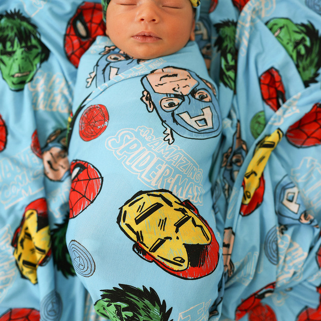Marvel Heroes Swaddle Beanie Set
