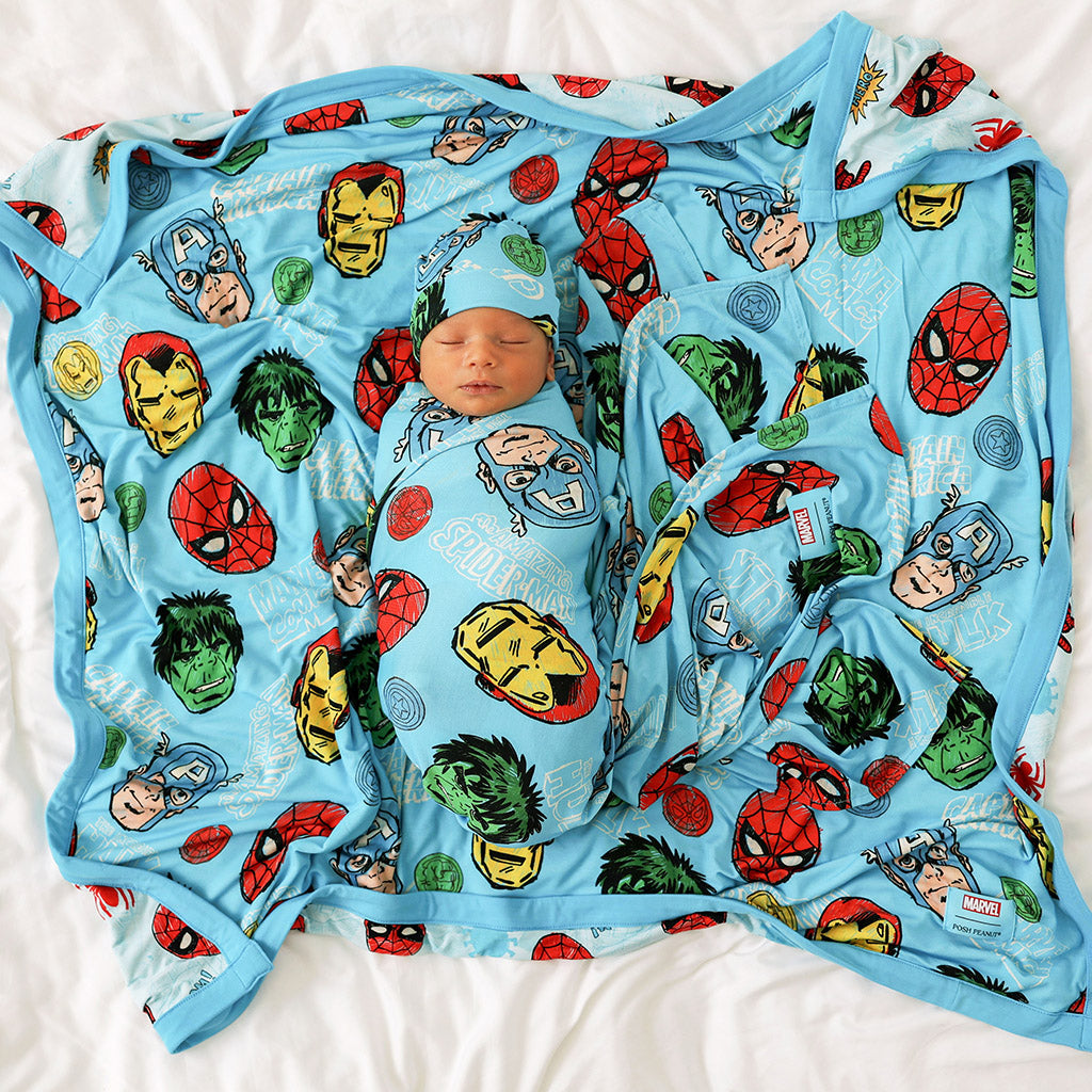 Marvel Heroes Swaddle Beanie Set
