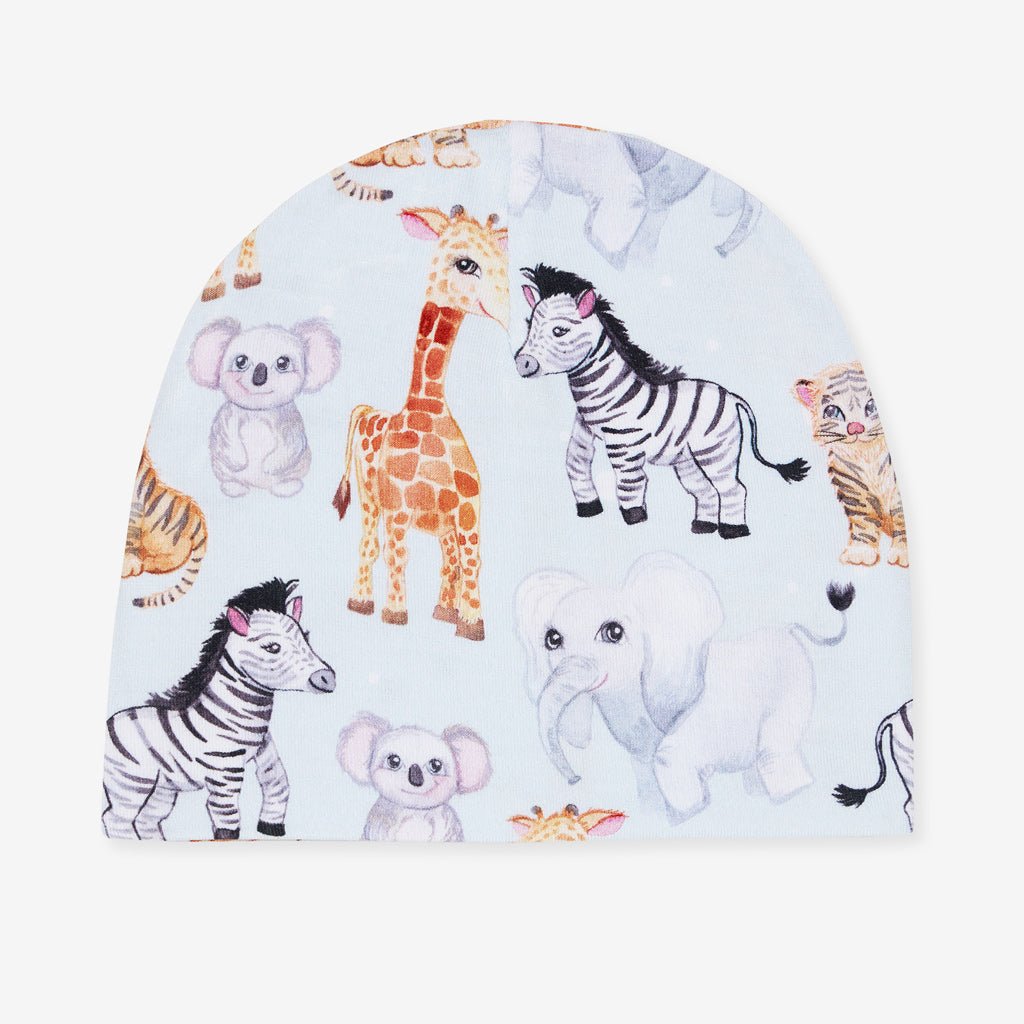 Zoo Babies Swaddle Beanie Set