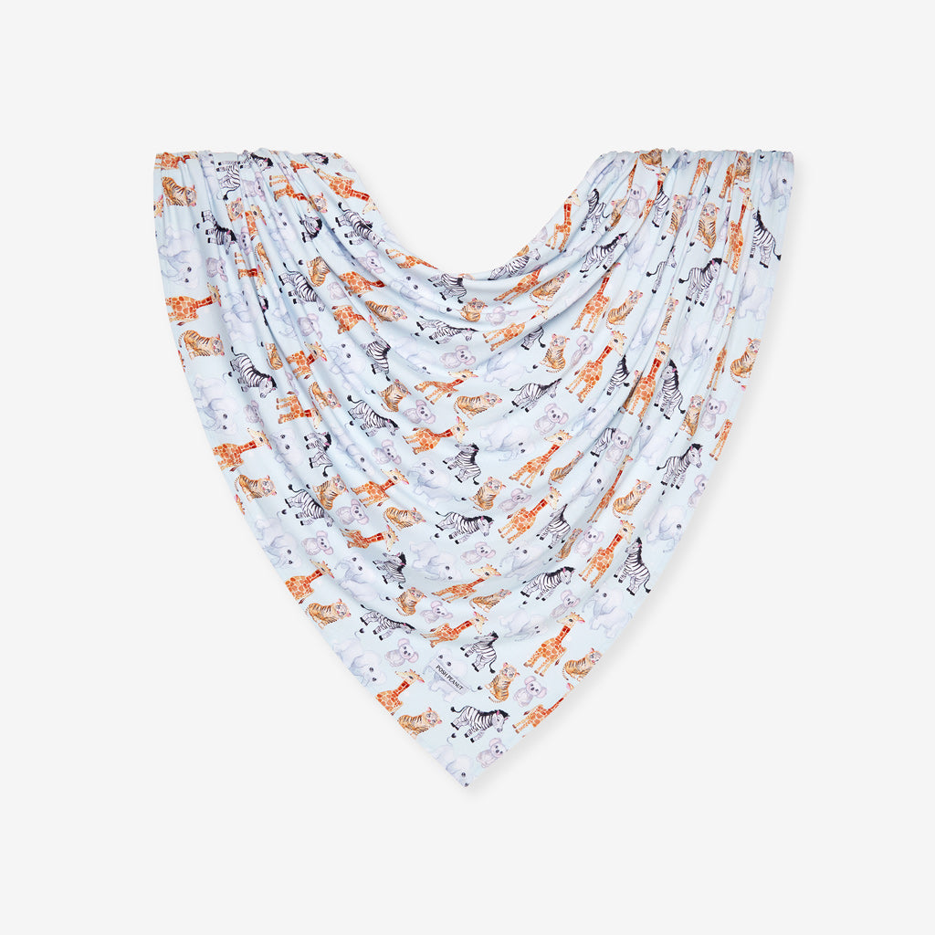 Zoo Babies Swaddle Beanie Set