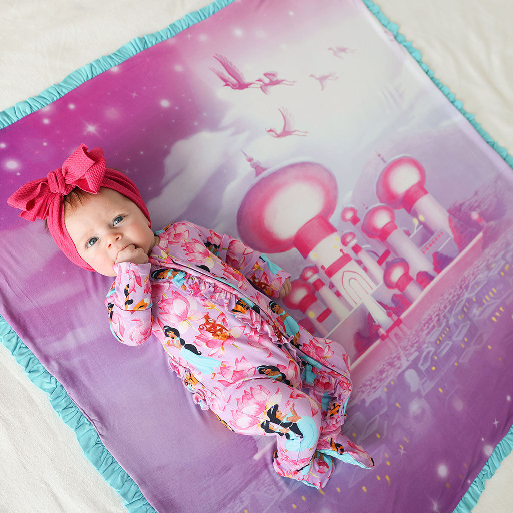 Disney Princess Jasmine & Jasmine's Castle Ruffled Luxette Patoo? Blanket