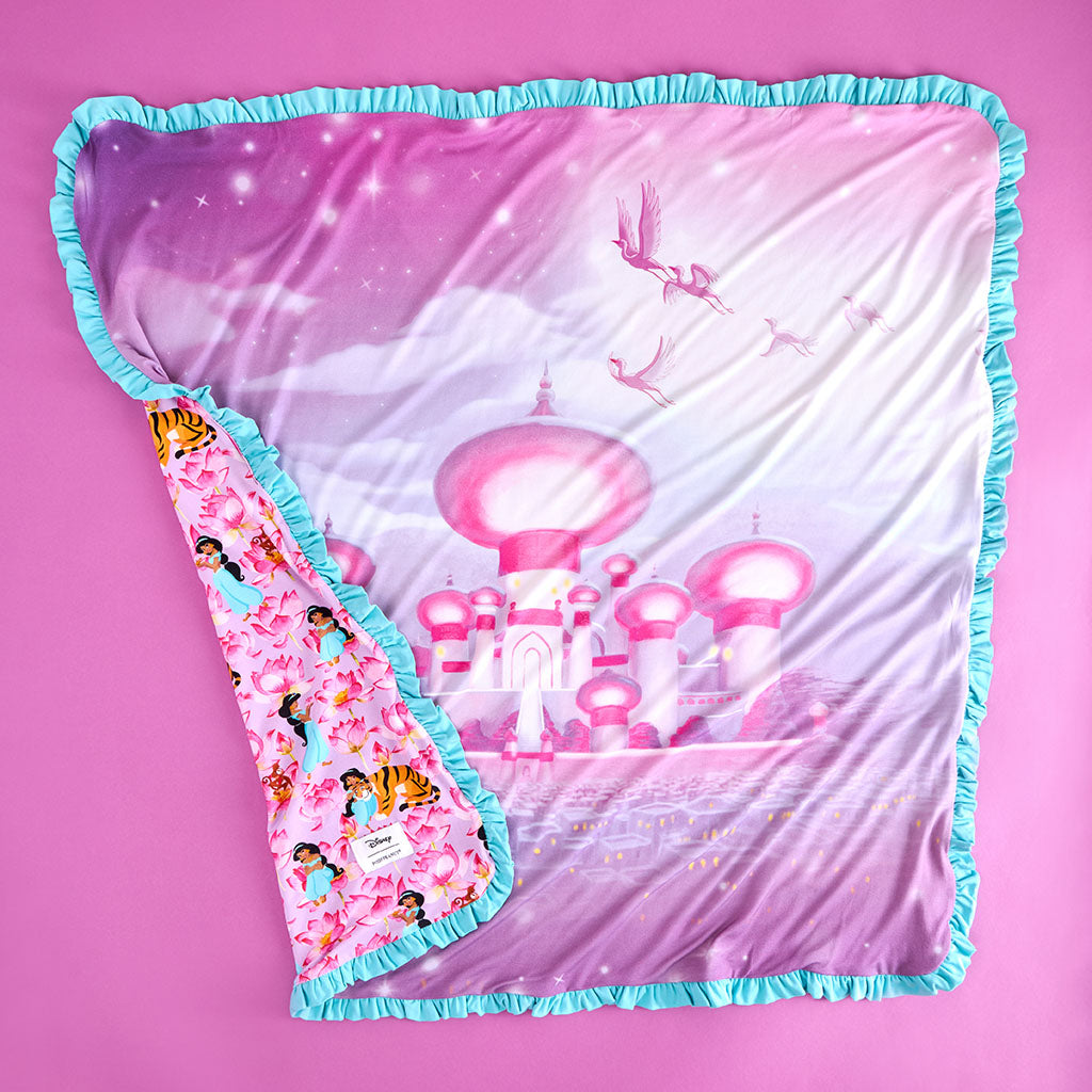 Disney Princess Jasmine & Jasmine's Castle Ruffled Luxette Patoo? Blanket